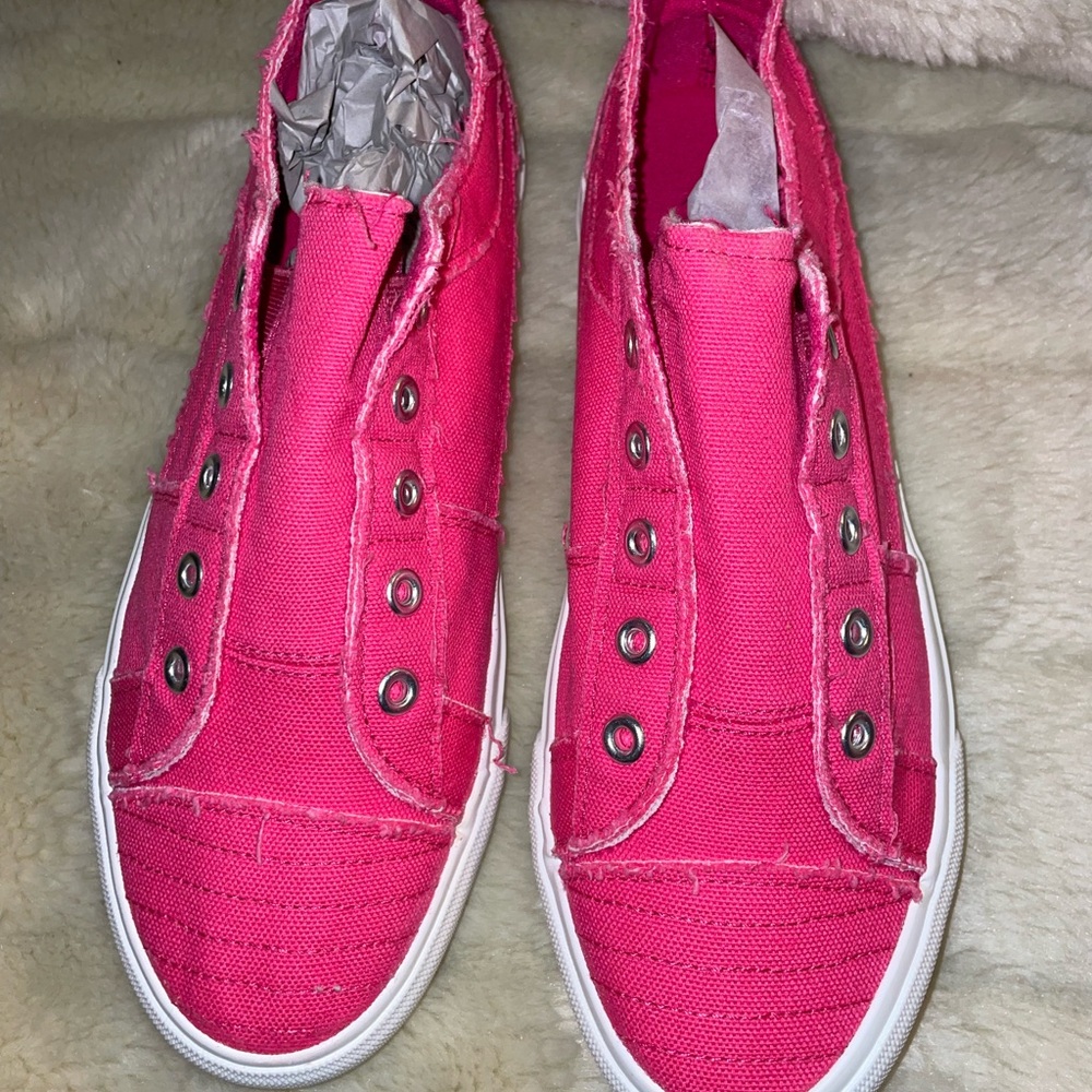 Corkys Fuchsia Canvas Slip-Ons - Picture 4 of 4